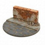 Basetta tonda con muro e strada