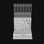 Basetta con strada e muro con inferriata